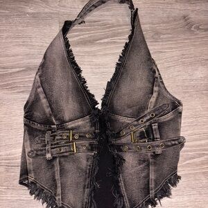 COPY - Outcast Black Denim Vest